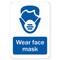 Signmission OSHA Notice Sign, Wear Face Mask, 18in X 12in Rigid Plastic, 18" W, 12" H, Wear Face Mask OS-NS-P-1218-25581 - alternate 1